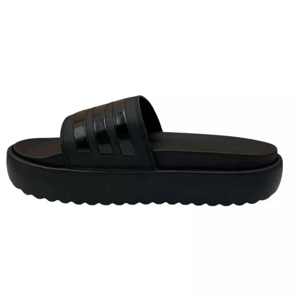 adidas Adilette Platform‎ Slide Sandals Women's Size 8-9 Black - Comfort & Style